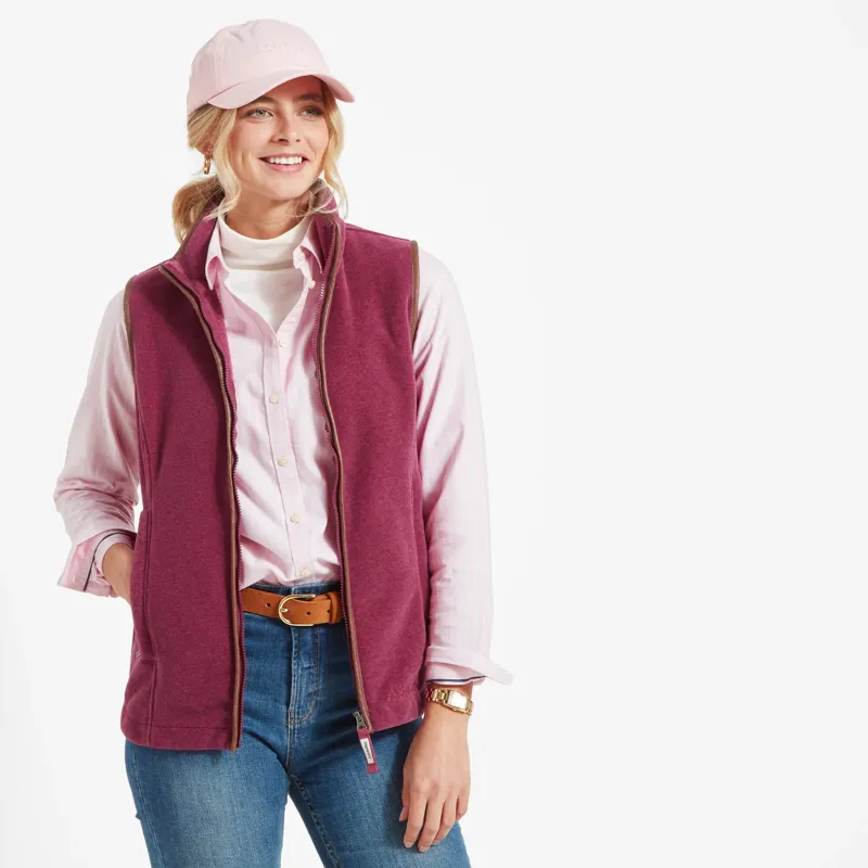 Schoffel Ladies Lyndon Fleece Gilet - Mulberry-1