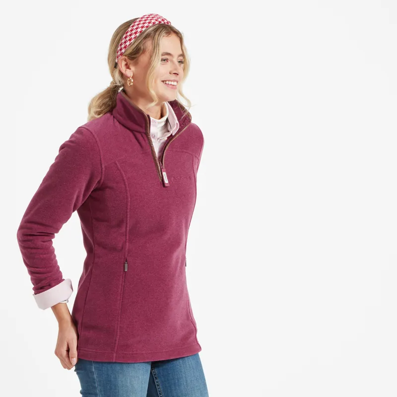 Schoffel Ladies Tilton 1/4 Zip Fleece - Mulberry-1