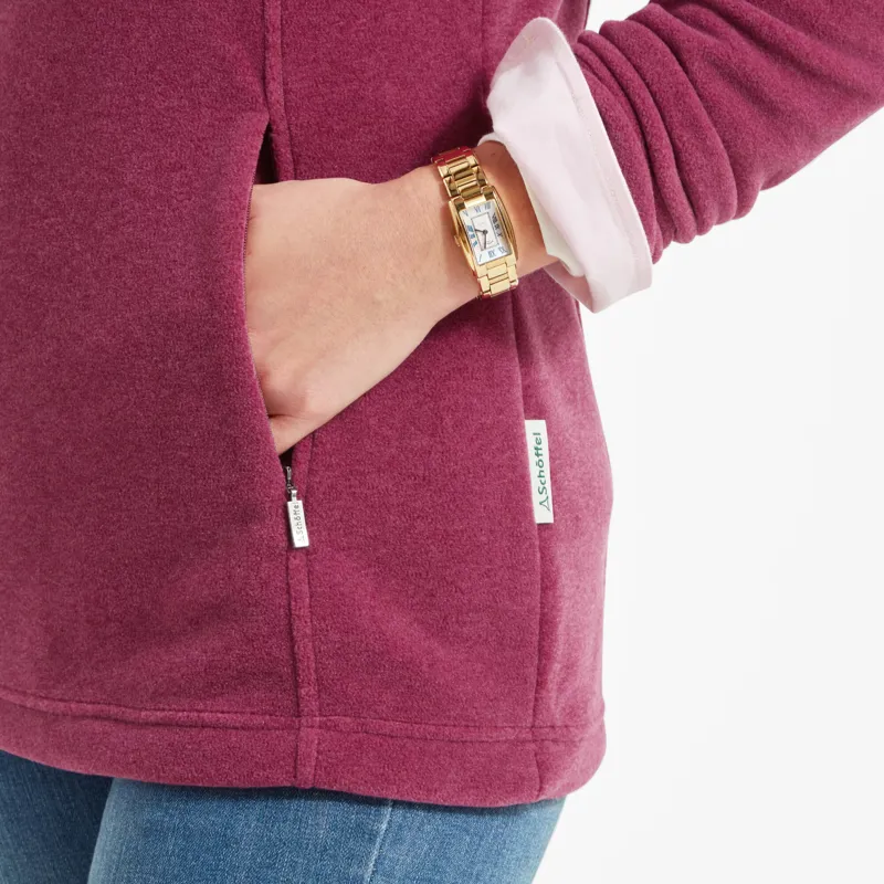 Schoffel Ladies Tilton 1/4 Zip Fleece - Mulberry-4