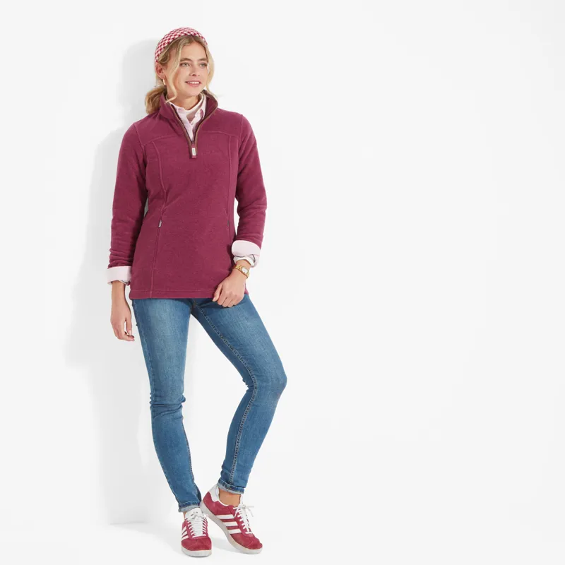 Schoffel Ladies Tilton 1/4 Zip Fleece - Mulberry-5