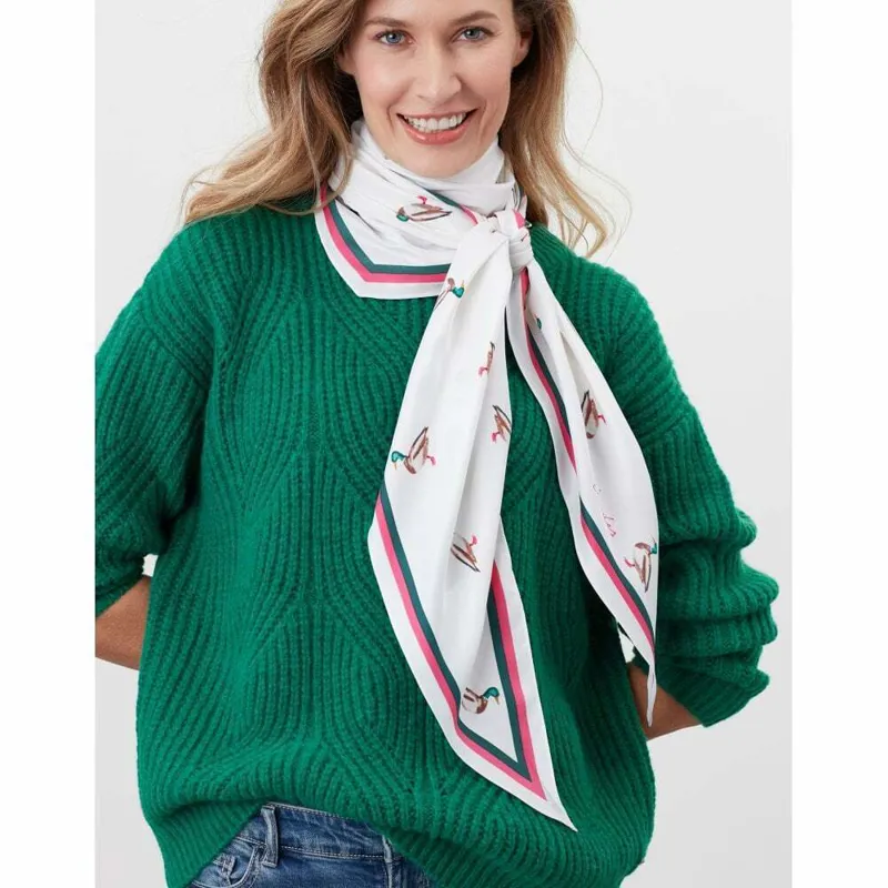 Joules Asher Mallard Cream Scarf