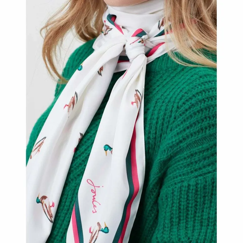 Joules Asher Mallard Cream Scarf-1