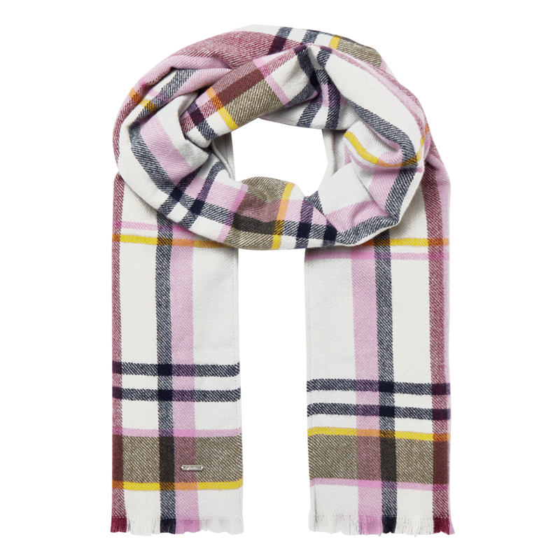 Joules Bridey Grey Marl Check Scarf-1