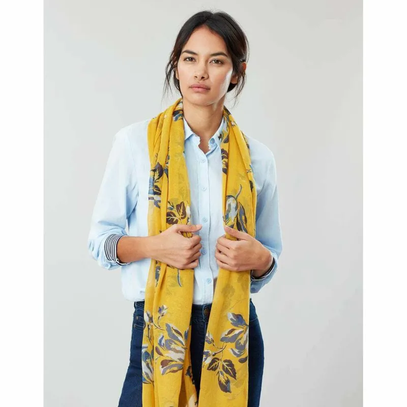 Joules Wensley Gold Floral Scarf-2
