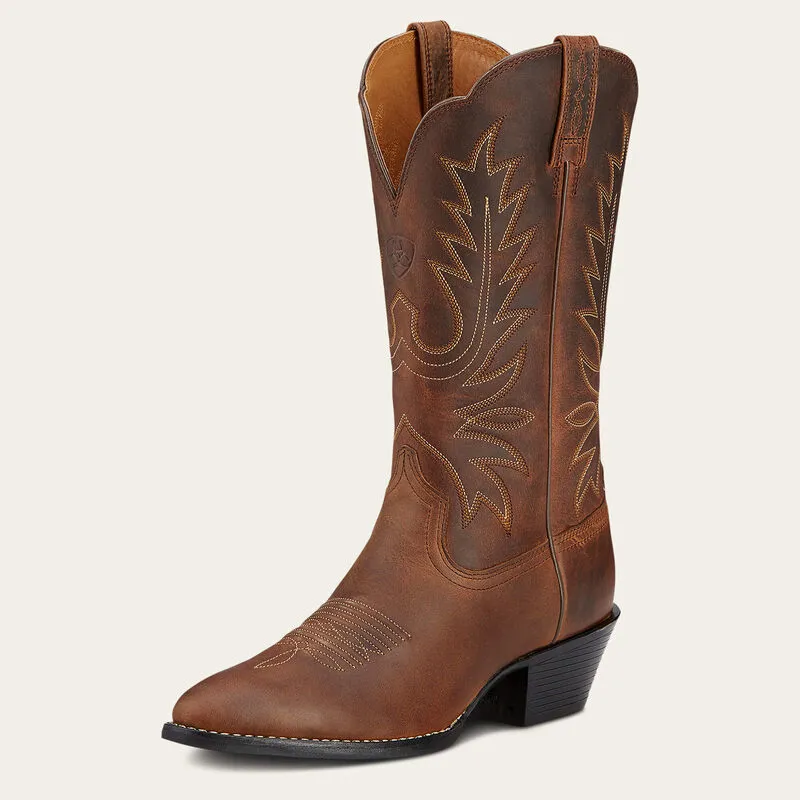 Ariat Heritage Distressed Brown R Toe Western Boot