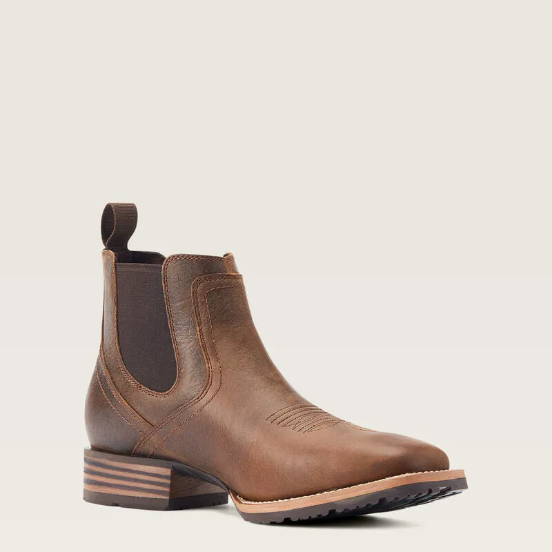 Ariat Hybrid Low Boy Wide Square Toe Chelsea Boot - Old Earth-4