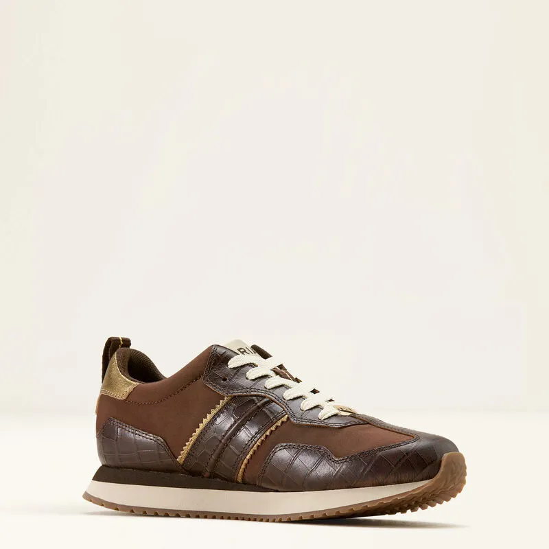 Ariat Ranch Runner Trainer - Aged Tan / Luxe Espresso Croc Print-5