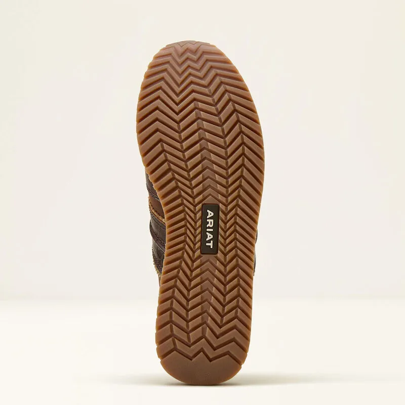 Ariat Ranch Runner Trainer - Aged Tan / Luxe Espresso Croc Print-2