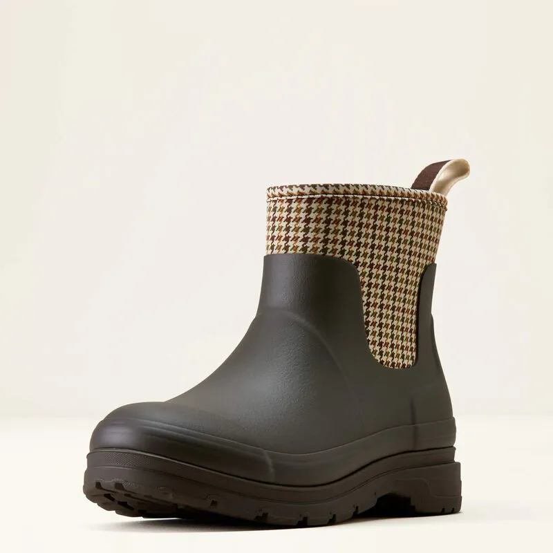 Ariat Kelmarsh Shortie Chocolate Tan Twill Rubber Boot