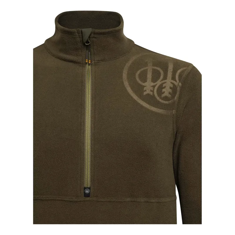 Beretta HP Logo Half Zip Green Moss Fleece-3
