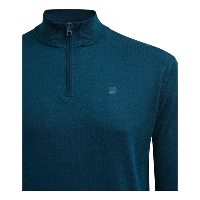 Beretta Merino Half Zip Deep Ocean Sweater-2