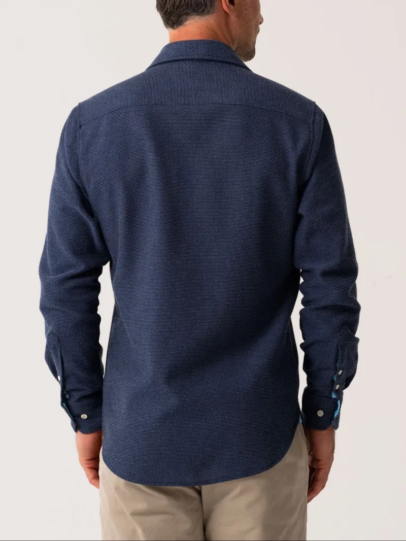 KOY Kikapu Shirt  Navy Basketweave Knit-4