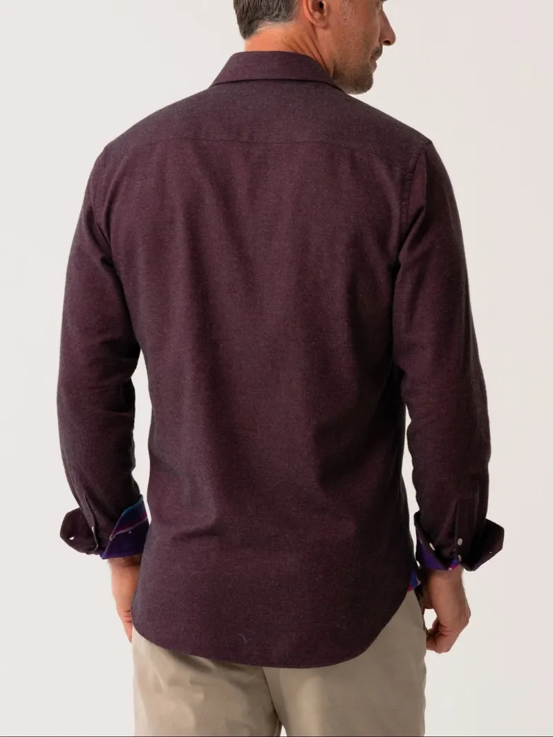 KOY Cotton/Cashmere Shirt - Burgundy-2