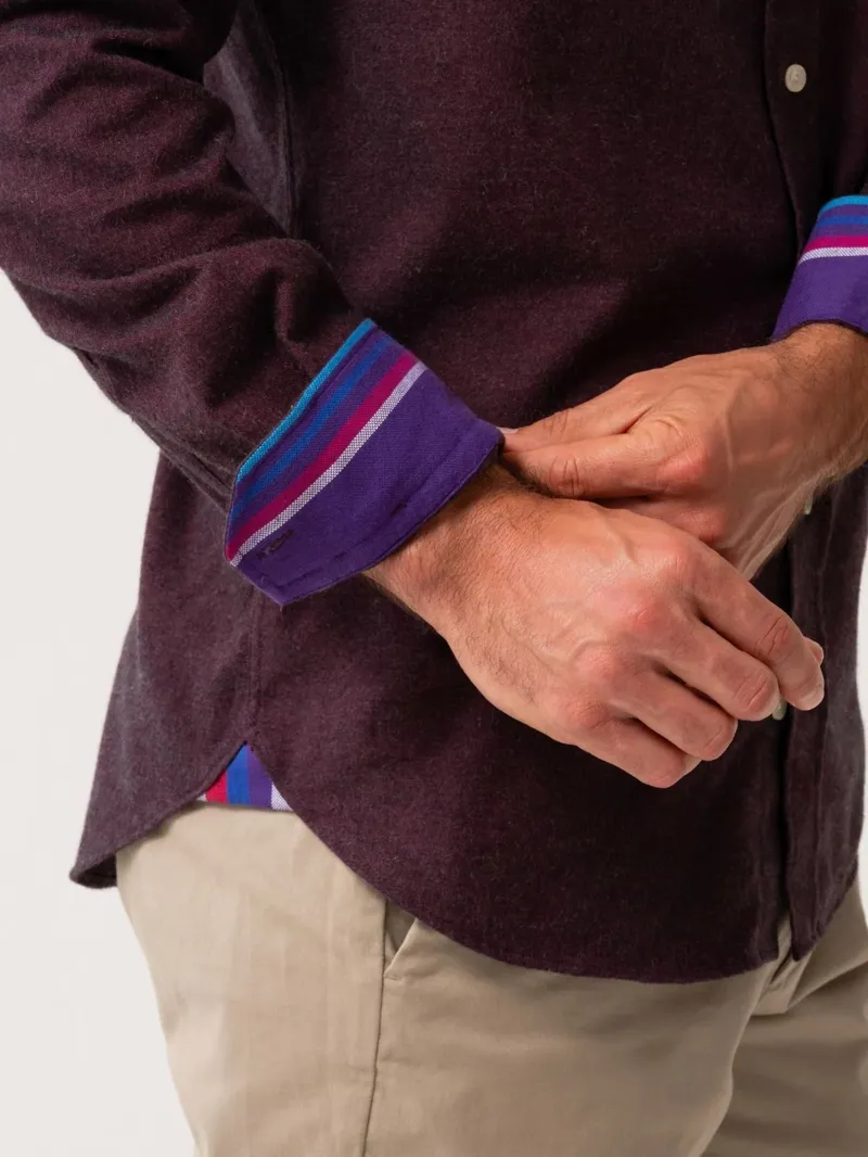 KOY Cotton/Cashmere Shirt - Burgundy-3