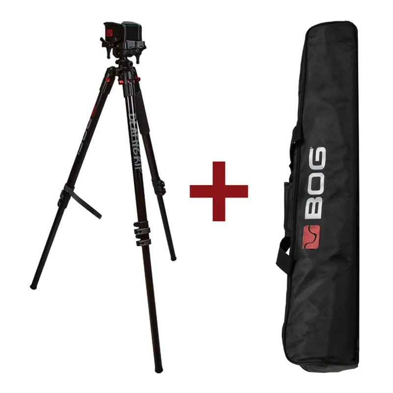 Bog Death Grip Clamping Aluminium Tripod Shooting Stick/Carry Bag Combo