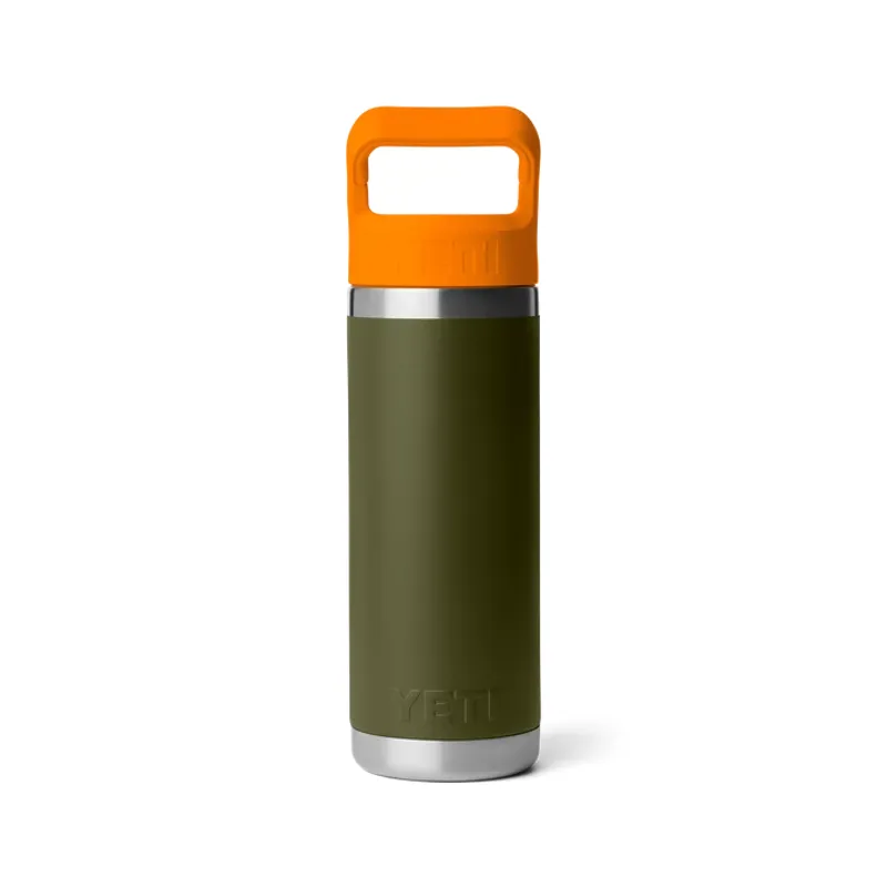 YETI Rambler 18 Oz Olive/King Crab Orange Bottle with Straw Cap-2