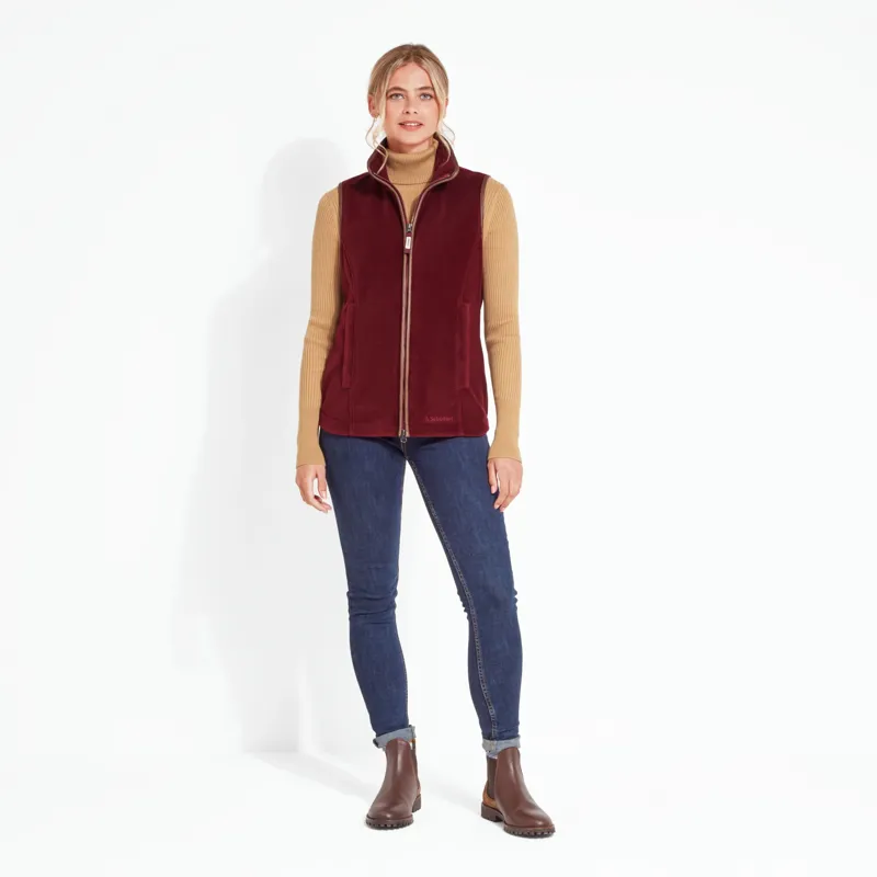 Schoffel Lyndon Fleece Gilet - Claret-3