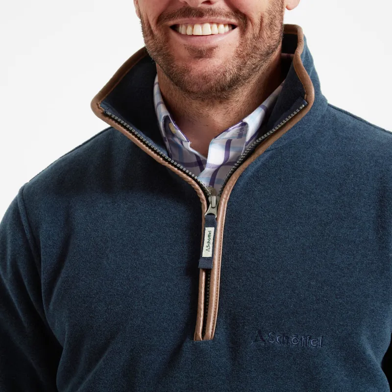 Schoffel Berkeley 1/4 Zip Fleece - Petrol Blue-2