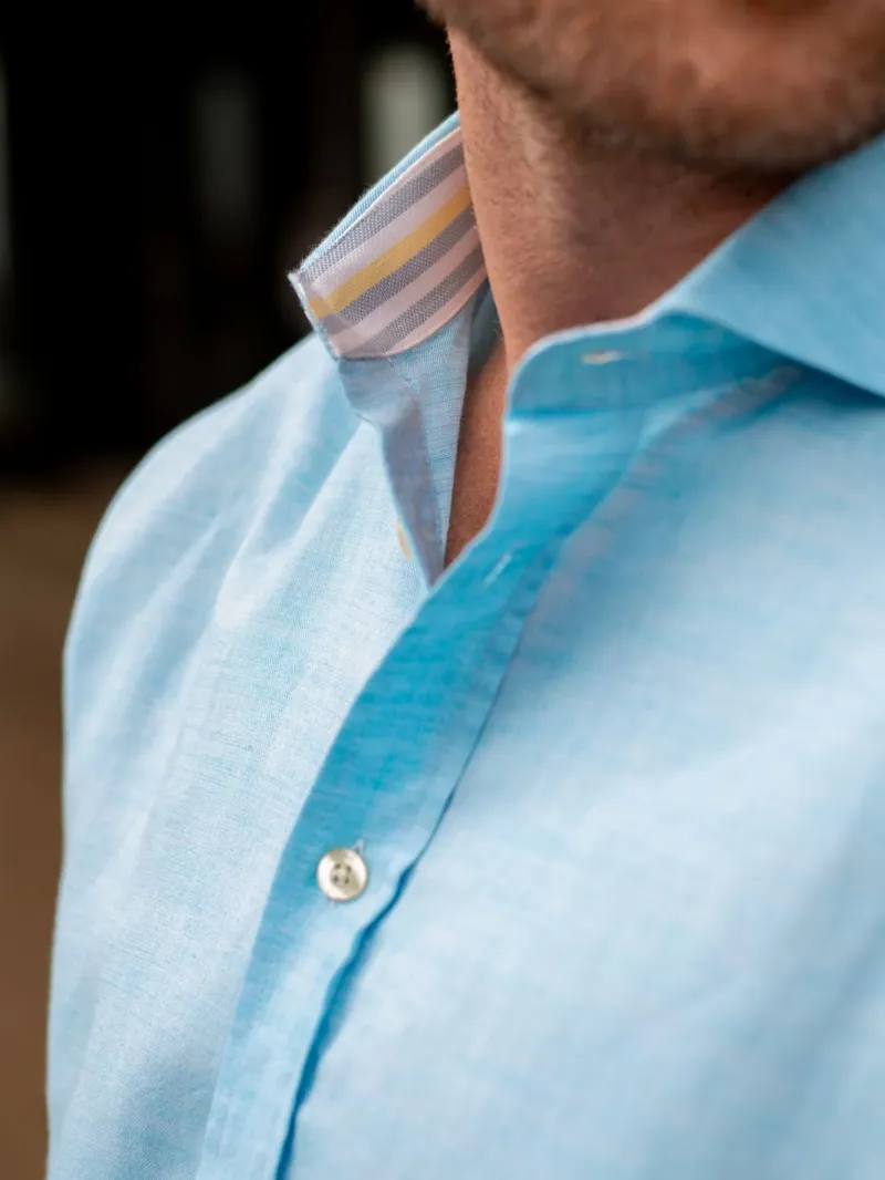 KOY Cotton/Linen Shirt - Turquoise-3