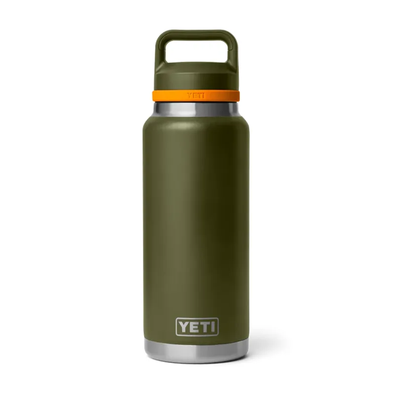 YETI Rambler 36 Oz Olive/King Crab Orange Bottle With Chug Cap