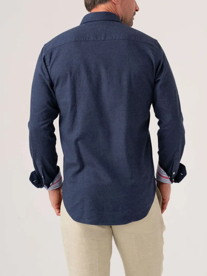 KOY Cotton/Cashmere Shirt - Navy-1