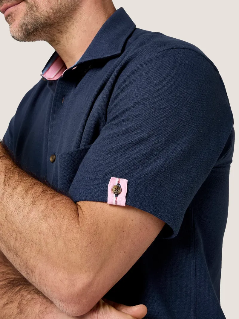 KOY Air Weave Short Sleeve Shirt - Navy-5