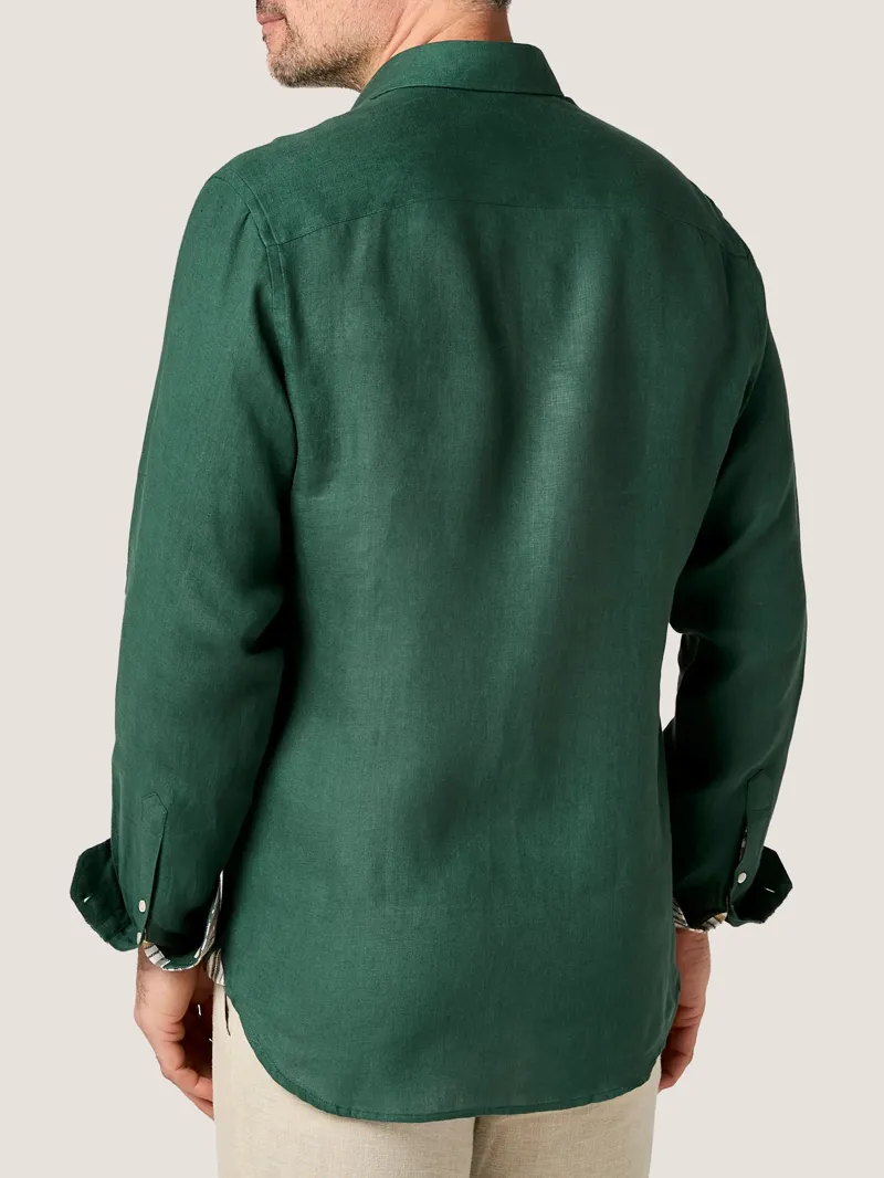 KOY Linen Shirt - Forest Green-2