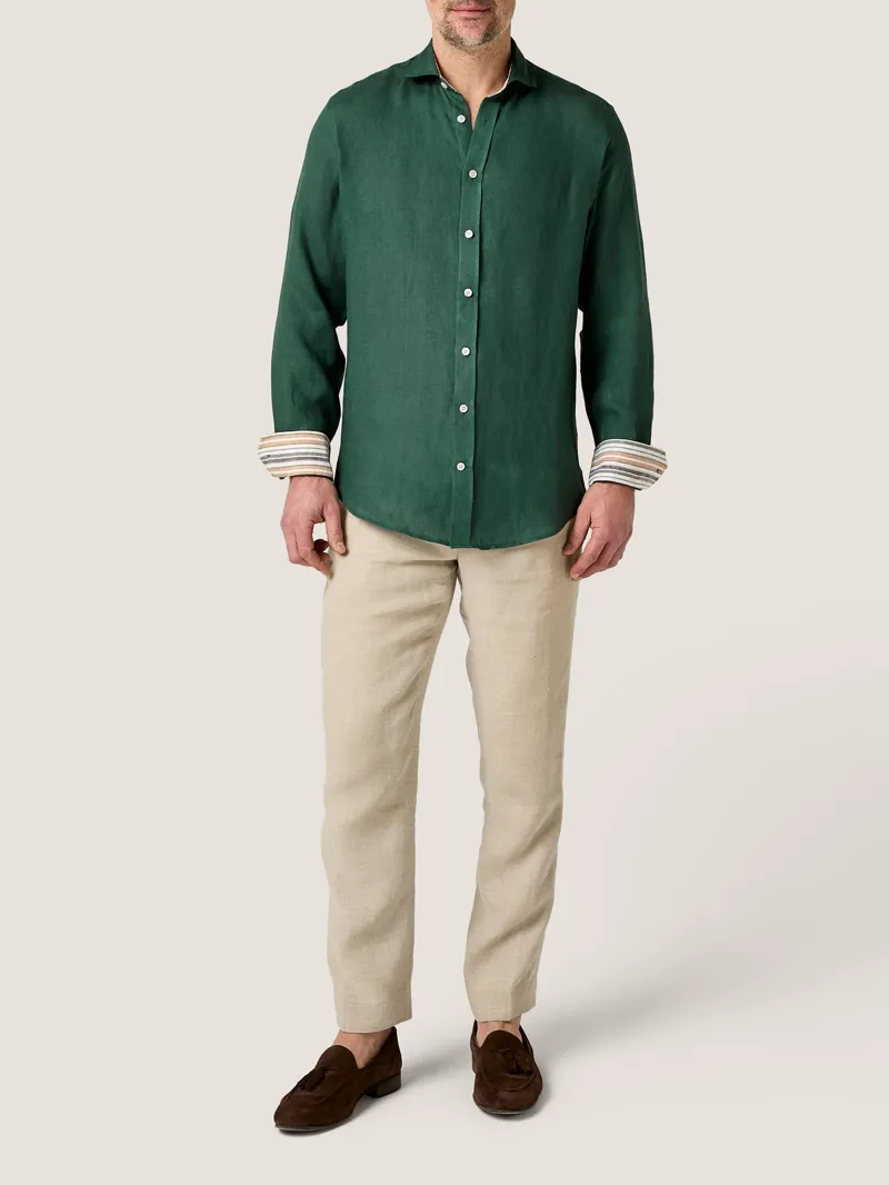 KOY Linen Shirt - Forest Green-3