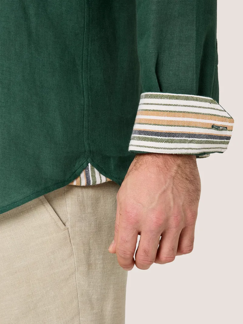 KOY Linen Shirt - Forest Green-5