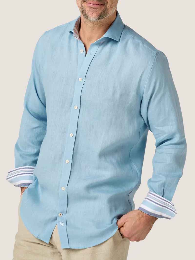 KOY Linen Shirt - Ocean Blue-7