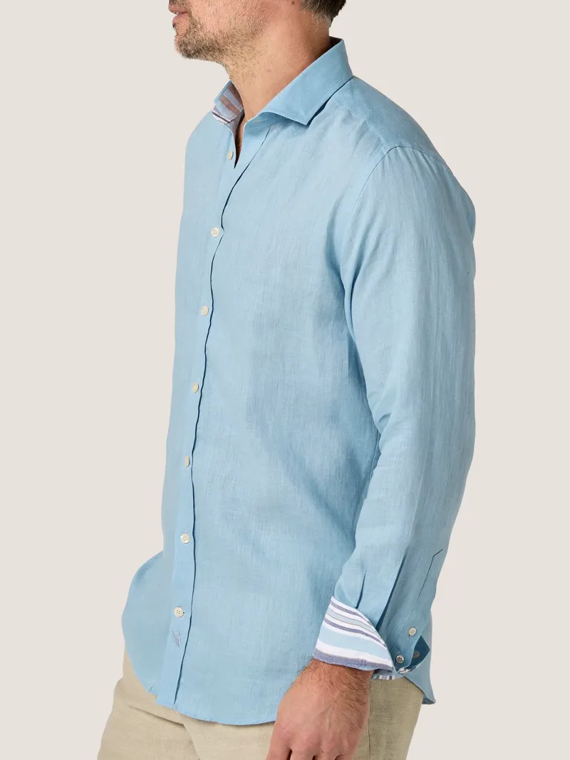 KOY Linen Shirt - Ocean Blue-3