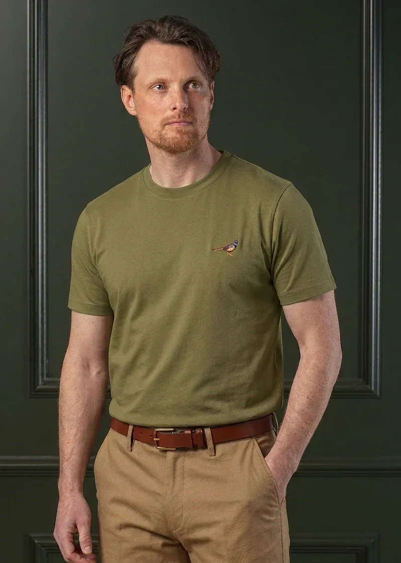 Laksen Pheasant Cotton T-shirt - Olive-1
