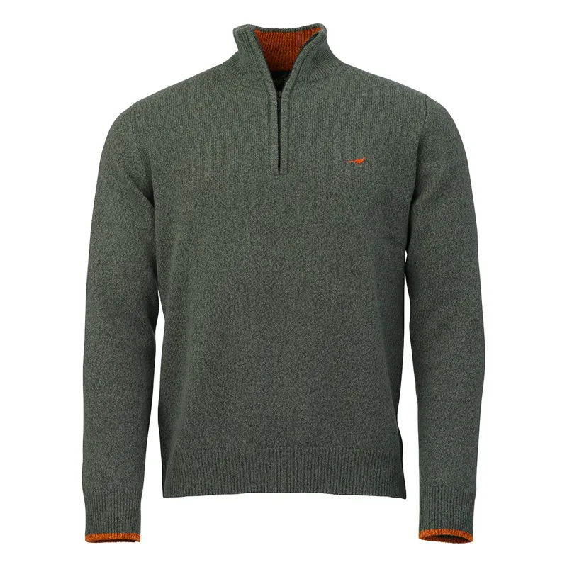 Laksen Brompton Zip Neck Jumper - Forest