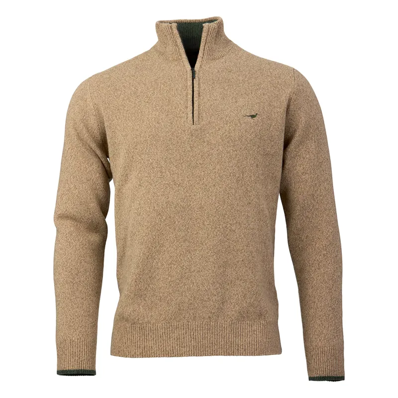 Laksen Brompton Zip Neck Jumper - Camel