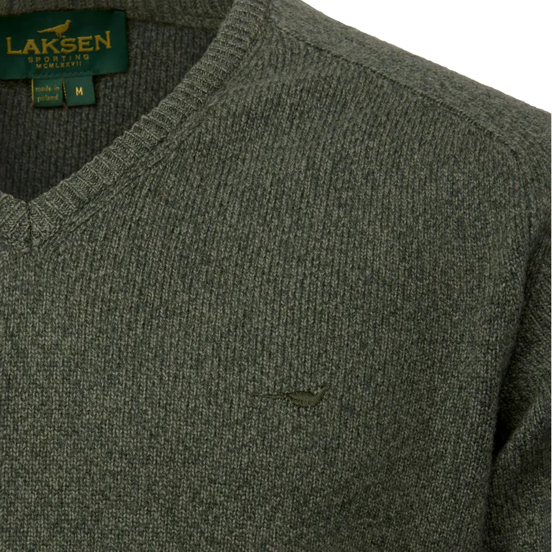 Laksen Trent V-Neck Jumper - Forest-1