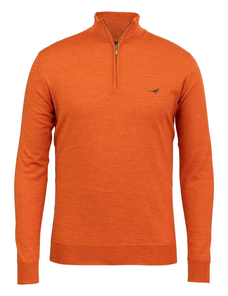 Laksen Norfolk Zip Neck Jumper - Orange