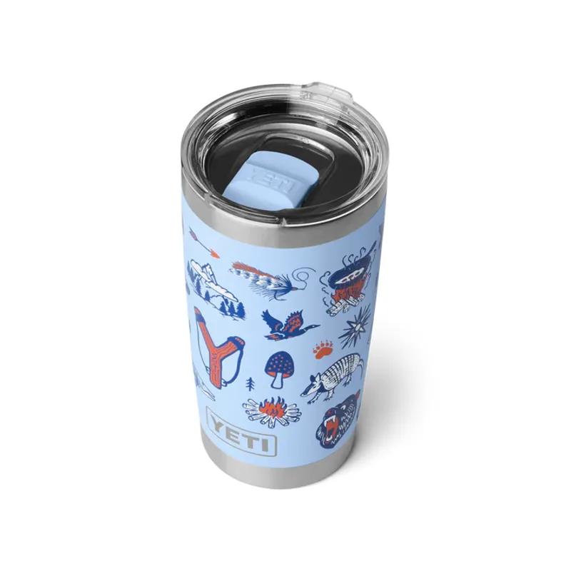 YETI Rambler 20 Oz Big Sky Blue Summer Camp Tumbler-2