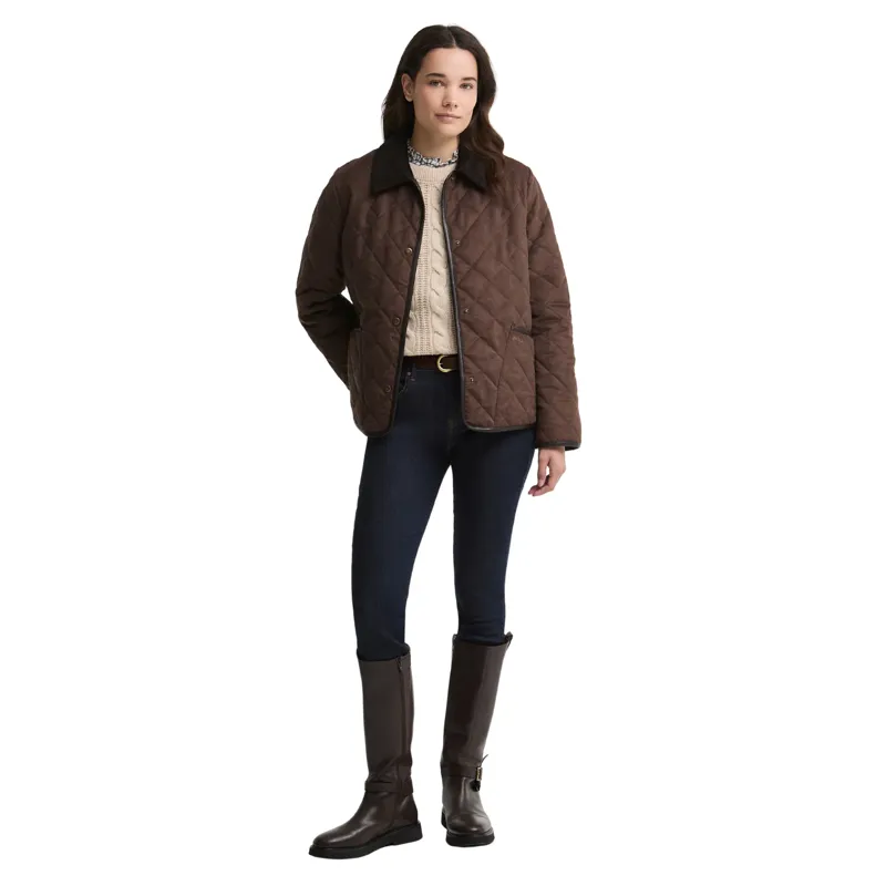 Barbour Ladies Sonya Quilt Jacket - Dark Brown-1