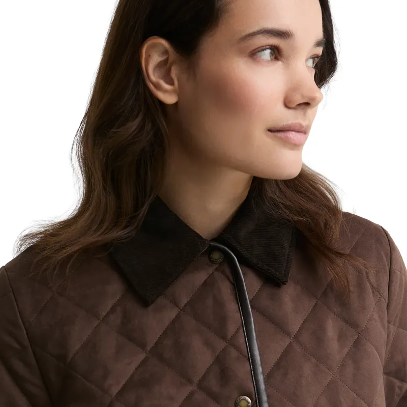 Barbour Ladies Sonya Quilt Jacket - Dark Brown-3