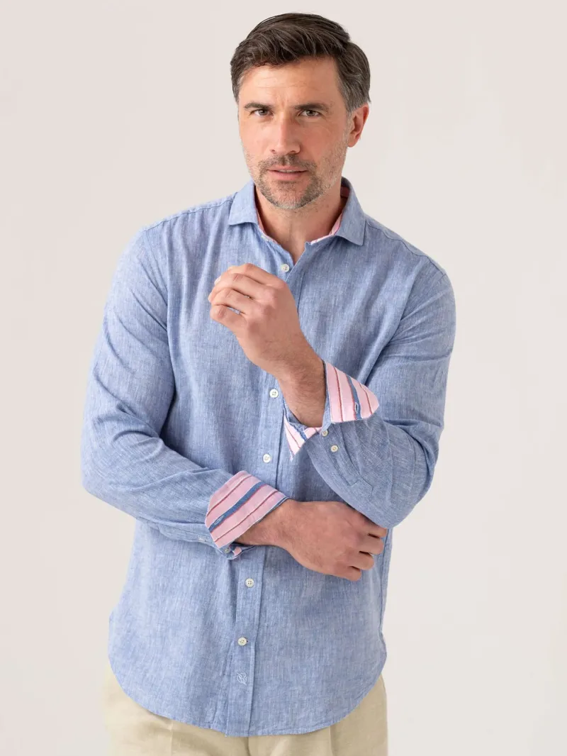 KOY Cotton/Linen Shirt - Blue-1