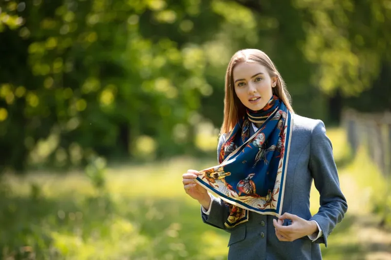 Clare Haggas Best In Show Petrol Classic Scarf-4
