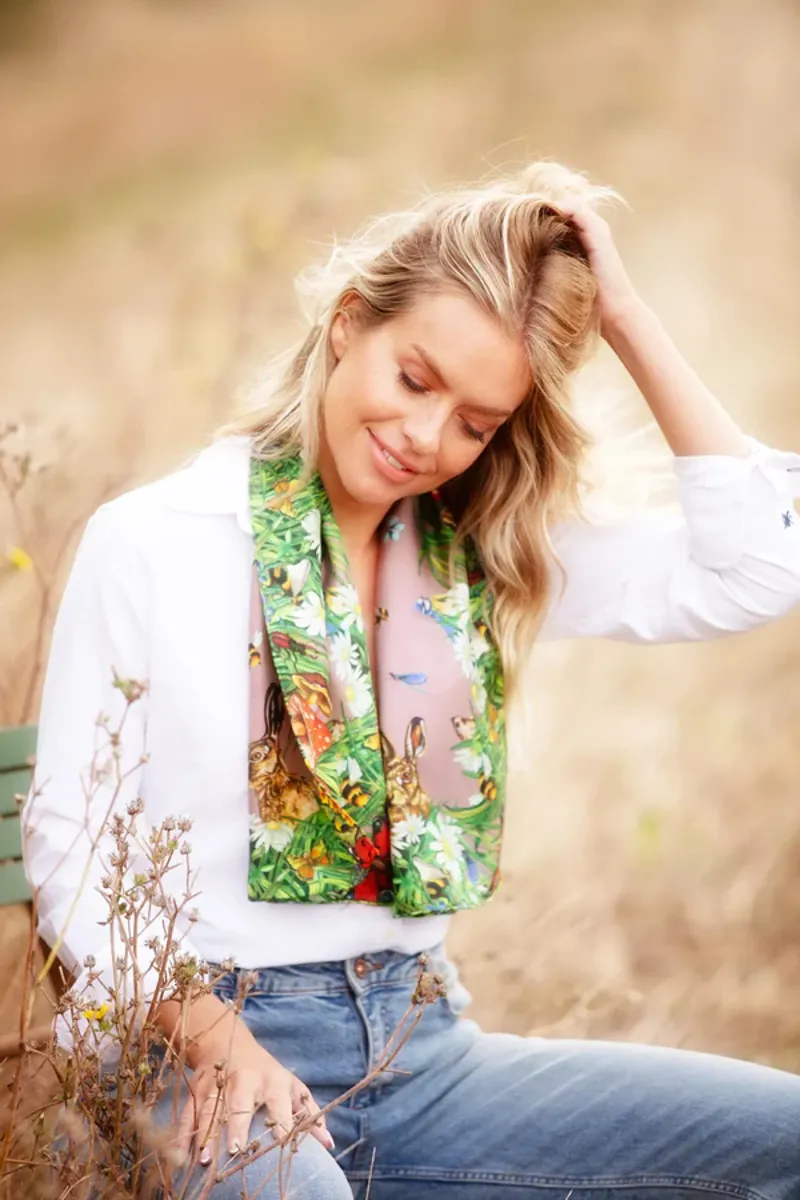 Clare Haggas Spiritual Awakening Antique Rose Narrow Scarf