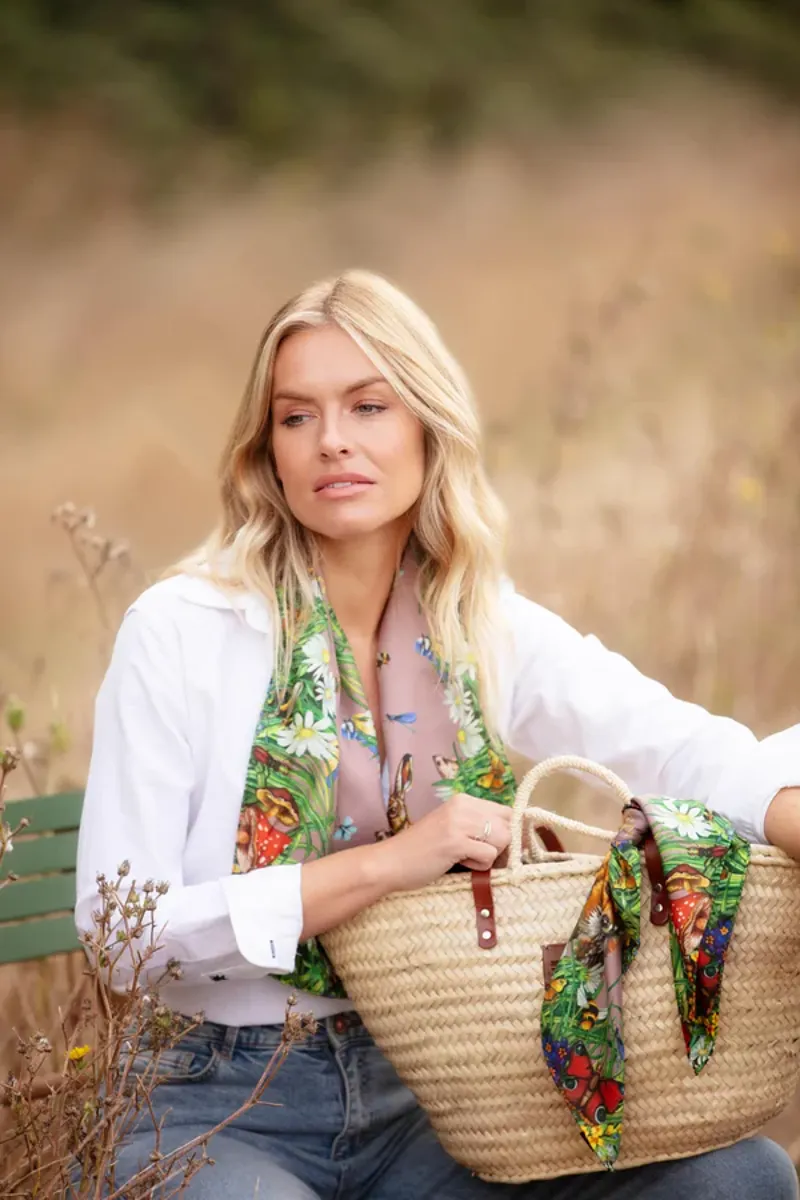 Clare Haggas Spiritual Awakening Antique Rose Narrow Scarf-2