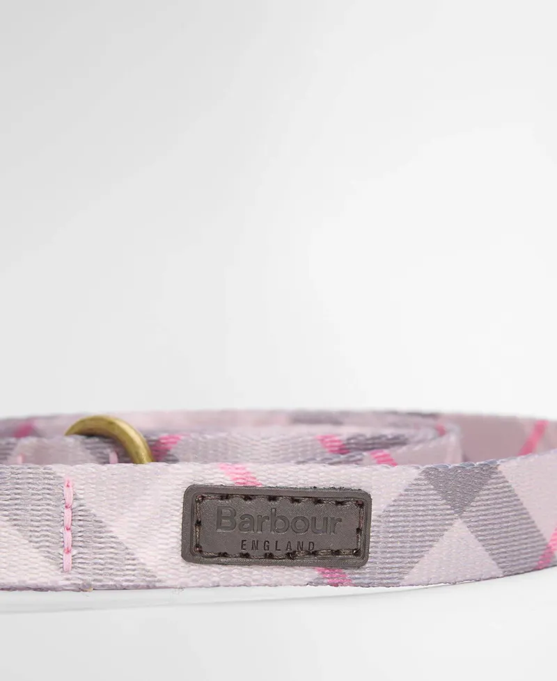 Barbour Tartan Printed Dog Lead - Pink Tartan-1