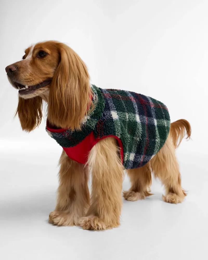 Barbour Field Reversible Dog Coat - Evergreen Tartan