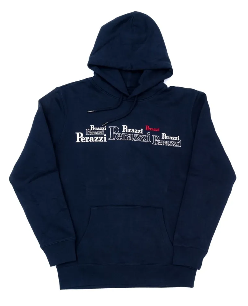 Perazzi Organic Hoodie With Alternating Print - Navy