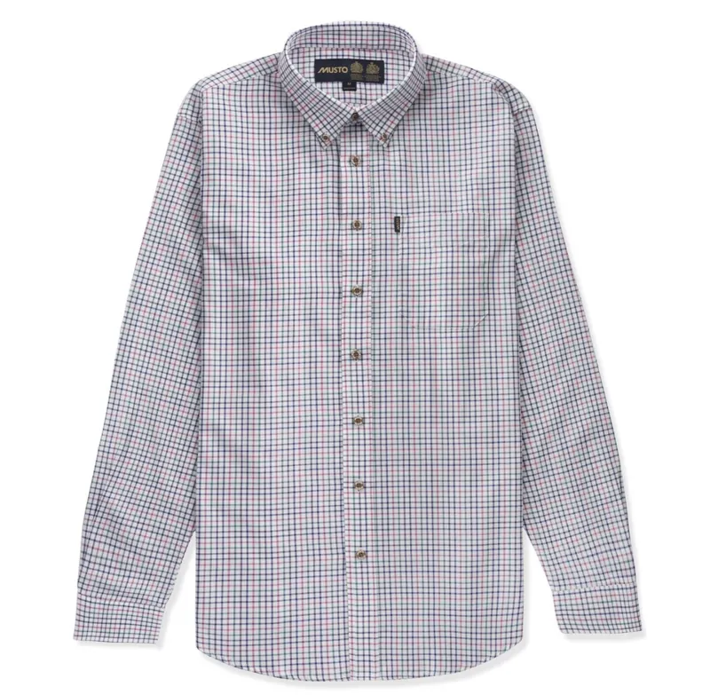 Musto Classic Button Down Shirt - Purple Tattersall