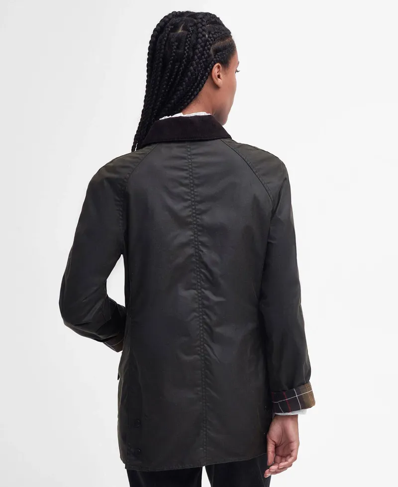 Barbour Ladies Classic Beadnell Waxed Jacket - Olive-2