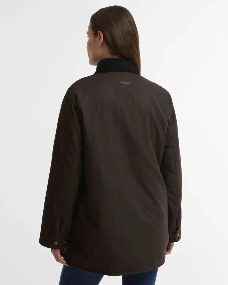 Barbour Ladies Modern Border Waxed Jacket - Rusted/Muted-2