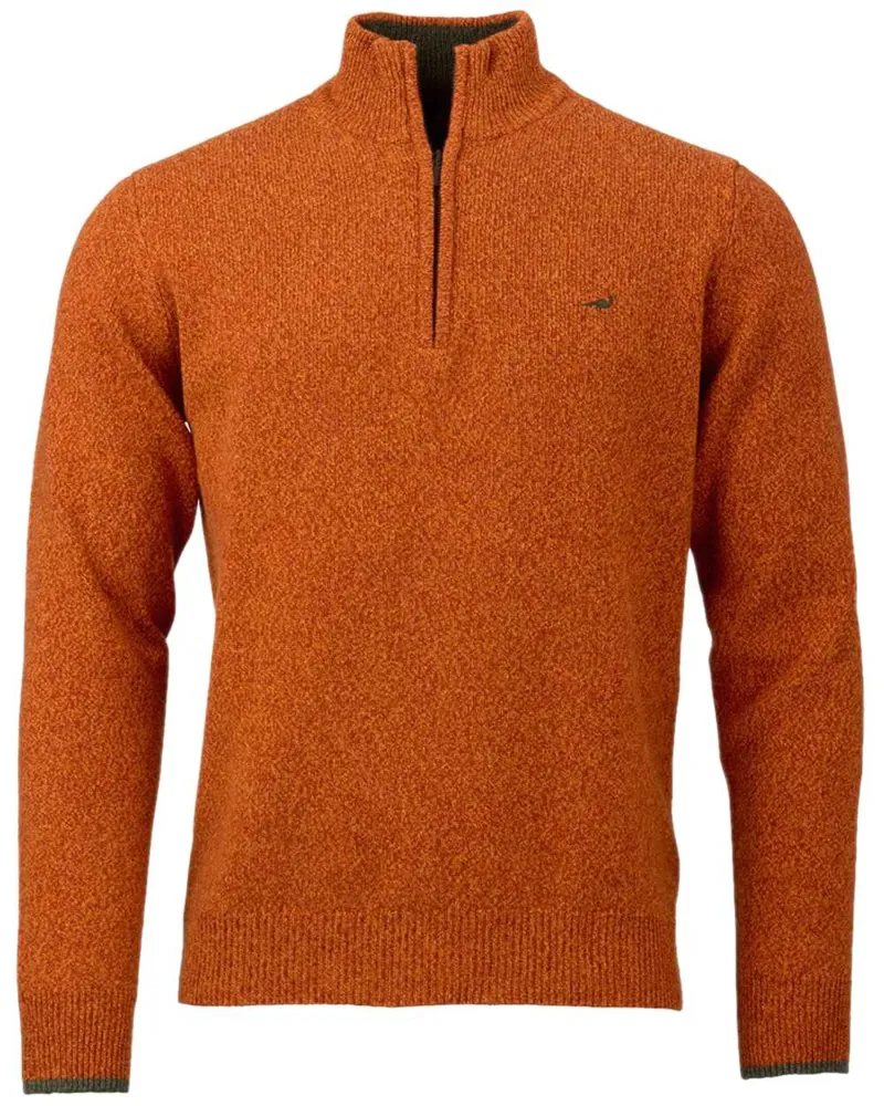 Laksen Brompton Zip Neck Jumper - Terra